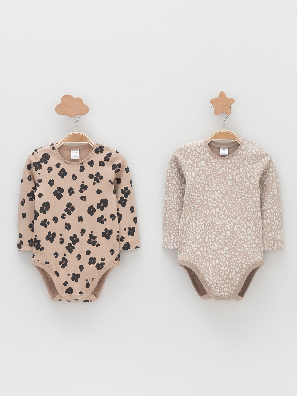 Боди для новорожденных, артикул: К 6087-2уп, цвет: бежевый