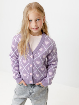 Жакет для девочки, артикул: КВ 30158/ш, цвет: фиолетовый