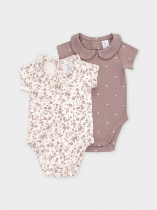 Боди для новорожденных, артикул: К 6540-2уп, цвет: коричневый