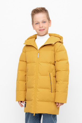 Пальто, плащи для мальчика, артикул: ВК 34070/4 УЗГ (122-158), цвет: желтый