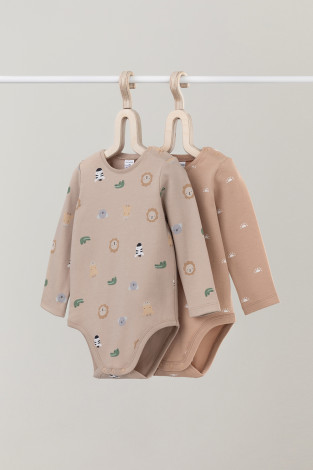 Боди для новорожденных, артикул: К 6342-2уп, цвет: бежевый