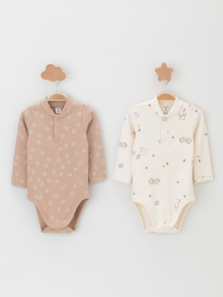 Боди для новорожденных, артикул: К 6542-2уп, цвет: бежевый