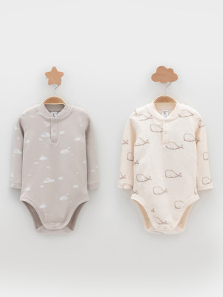 Боди для новорожденных, артикул: К 6542-2уп, цвет: светло-бежевый