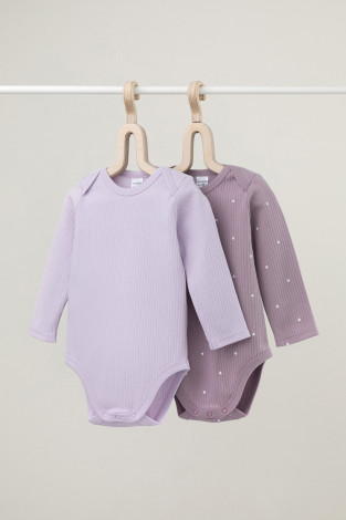 Боди для новорожденных, артикул: К 6526-2уп, цвет: фиолетовый - 2 фото