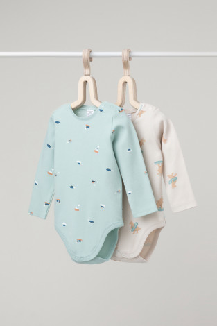 Боди для новорожденных, артикул: К 6342-2уп, цвет: голубой - 2 фото
