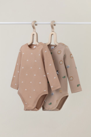 Боди для новорожденных, артикул: К 6342-2уп, цвет: бежевый - 2 фото