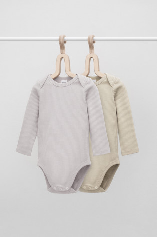 Боди для новорожденных, артикул: К 6526-2уп, цвет: серый - 2 фото
