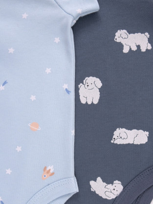 Боди для новорожденных, артикул: К 6073-2уп, цвет: голубой - 2 фото