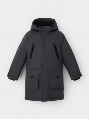 Пальто, плащи для мальчика, артикул: ВК 36112/1 ГР, цвет: темно-серый - 2 фото