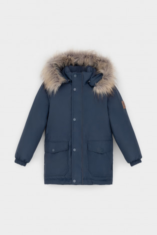 Пальто, плащи для мальчика, артикул: ВК 36096/6 УЗГ (104-122), цвет: темно-синий - 2 фото