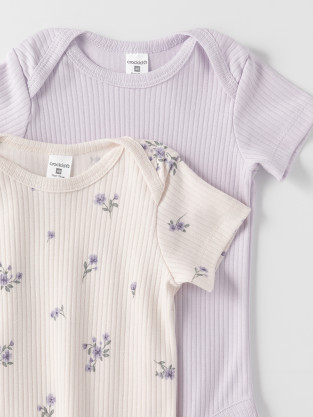 Боди для новорожденных, артикул: К 6525-2уп, цвет: фиолетовый - 2 фото