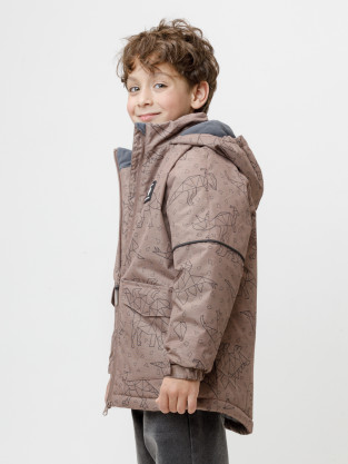 Куртки для мальчика, артикул: ВК 36093/н/1 ГР, цвет: коричневый - 2 фото